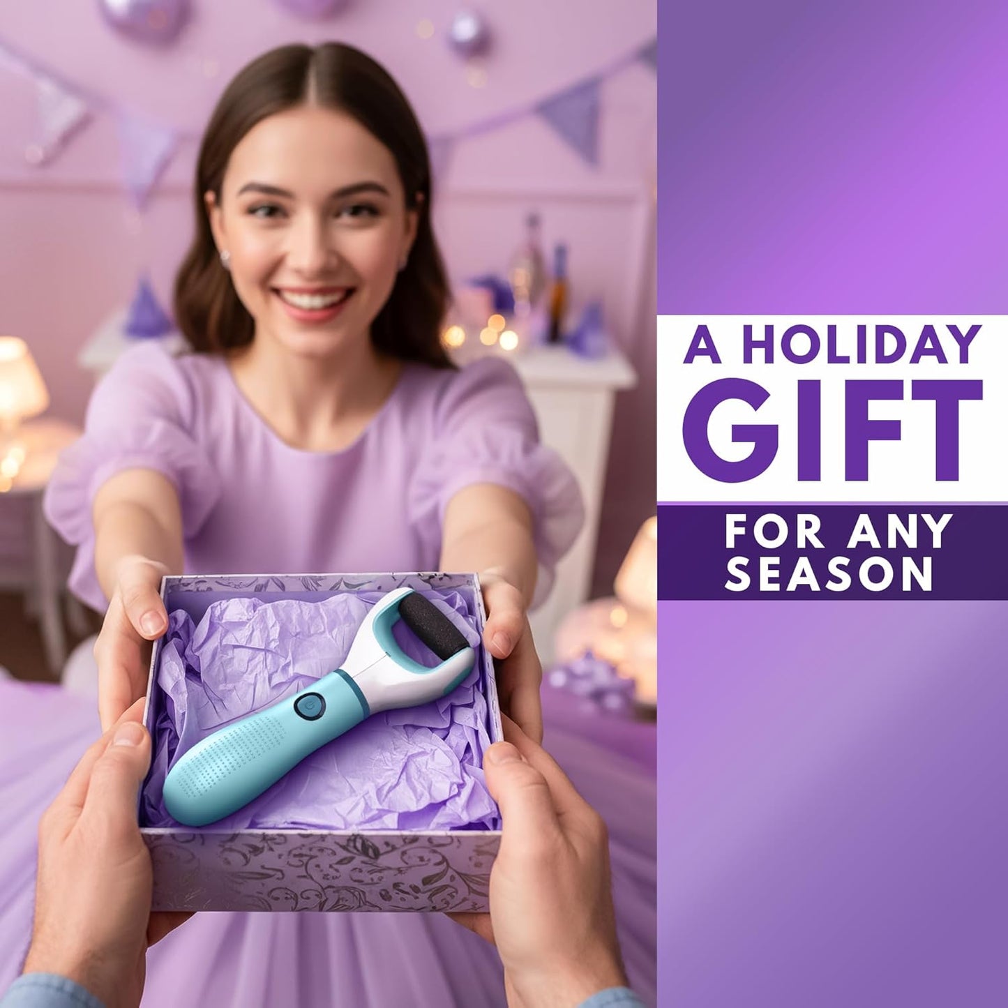 Electric Foot Callus Remover Tool for Dead Skin & Cracked Heels – Battery-Operated Foot Grinder with Replaceable Roller – Pedicure Tools for Feet & Toes – Smooth Feet at Home (Batteries Not Included)