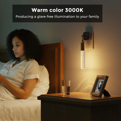 L LOHAS LED Night Lights Plug into wall, Amber Night Light with Adjustable Brightness, Plug in NightLight with Auto Light Sensor, Wall Sconce-Style Design Night Light for Bathroom,Hallway, 2 Pack