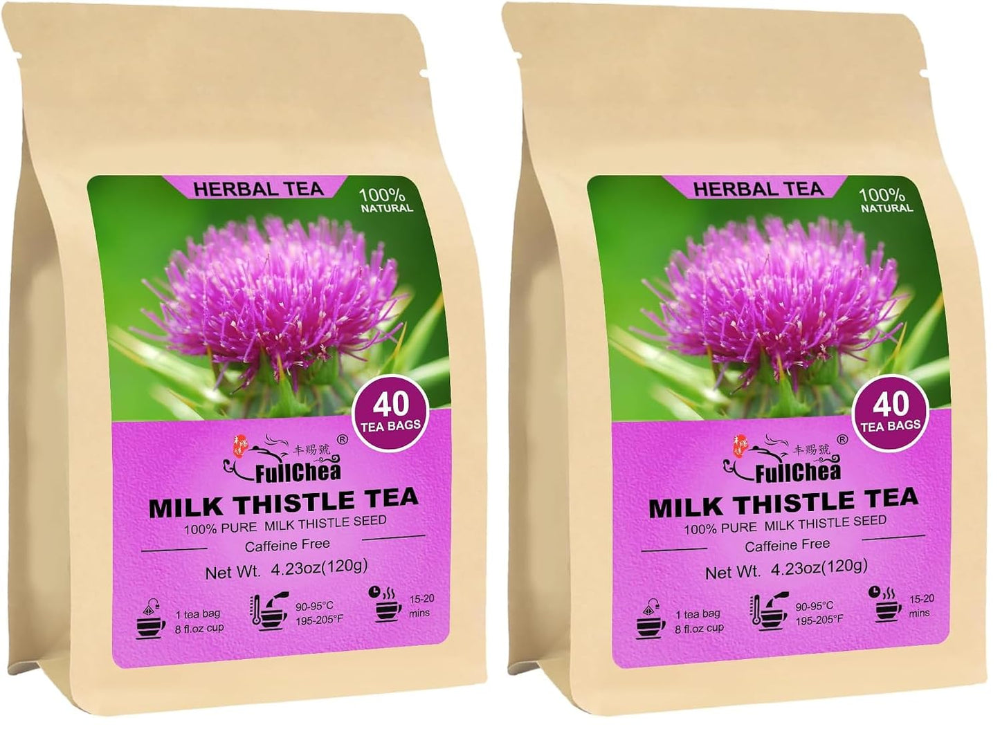 FullChea - Lemon Balm Tea Bags, 100 Count - Pure & Natural Dried Lemon Balm Leaves - Melissa Officinalis - Caffeine-free Herbal Tea for Relaxation - Non-GMO