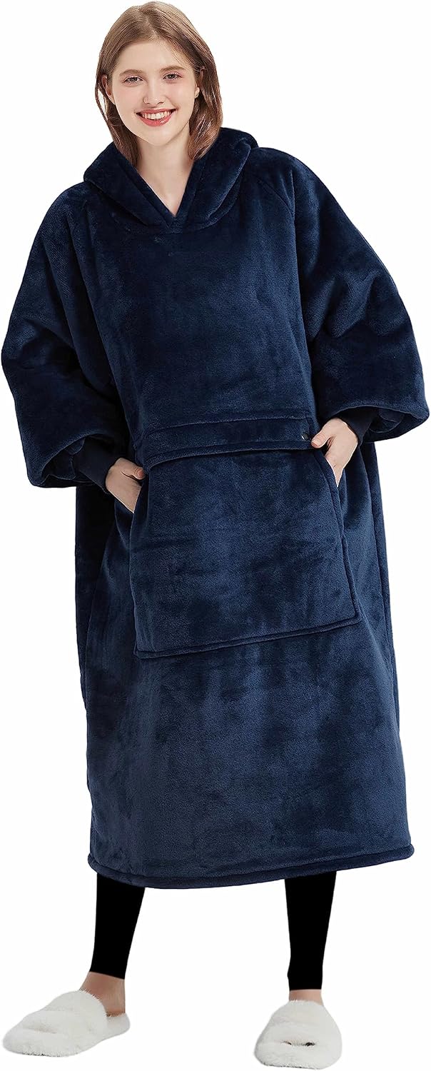 KFUBUO Wearable Blanket Hoodie for Adults Sherpa All Patterns Cat Oversized Sweatshirt Blanket with Pockets for Women