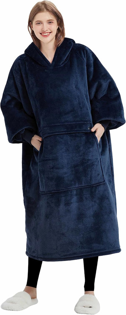 KFUBUO Wearable Blanket Hoodie for Adults Sherpa All Patterns Cat Oversized Sweatshirt Blanket with Pockets for Women