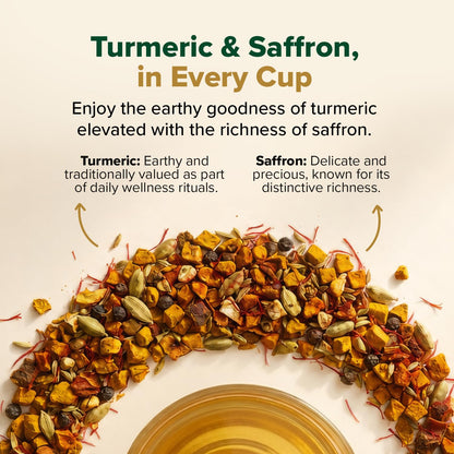 VAHDAM Turmeric Saffron Tea (3.53 oz| 50+ Cups) Caffeine Free Herbal Tea