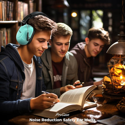 ProCase NRR 28dB Noise Reduction Ear Muffs, Foldable Adjustable Passive Noise Cancelling Headphones for Adults Kids Autism, Hearing Protection for Shooting, Construction, Mowing, Studying -Black - Colors A