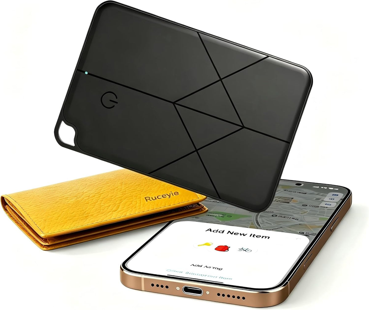 Ultra-Thin Rechargeable Wallet Tracker Card – Compatible with Apple Find My & Android, Bluetooth Key Finder for Men Women, Slim GPS Locator for Luggage Passport Keys, Anti-Loss Travel Must-Have