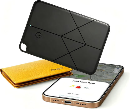 Ultra-Thin Rechargeable Wallet Tracker Card – Compatible with Apple Find My & Android, Bluetooth Key Finder for Men Women, Slim GPS Locator for Luggage Passport Keys, Anti-Loss Travel Must-Have