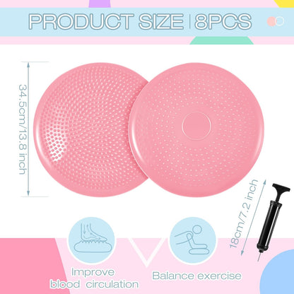 Amylove 6 Pcs Wiggle Seat Inflated Wobble Cushion for Sensory Kid 13 Inch Balance Disc Kids Flexible Seating Exercise Sensory Pad Chair Cushion for Classroom Office School (Bright)