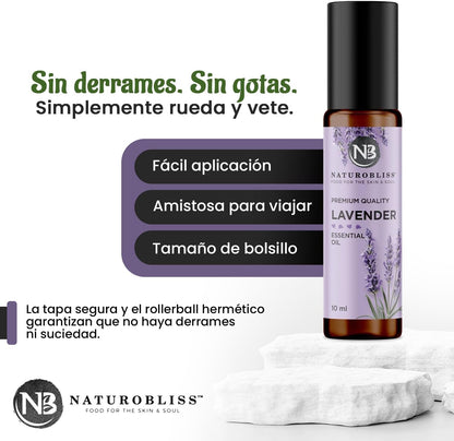 NaturoBliss Lavender Essential Oil with Glass Dropper - 100% Pure and Natural - Essential Oils for Diffuser, Aromatherapy, Soap and Candle Making, Lavender Essential Oil Pure, Lavender Oil, 4 Fl Oz