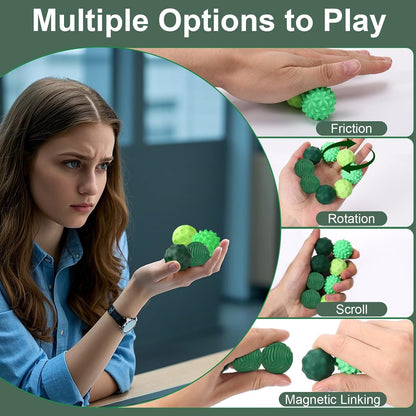 BUSOHA Silicone Magnetic Fidget Balls - 4 Pack Fidget Toys for Adult