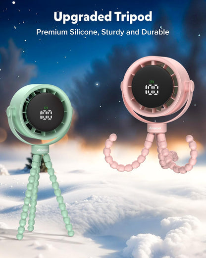AMACOOL Baby Stroller Fan, Rechargeable Portable Clip on Fan, 17H Cooling