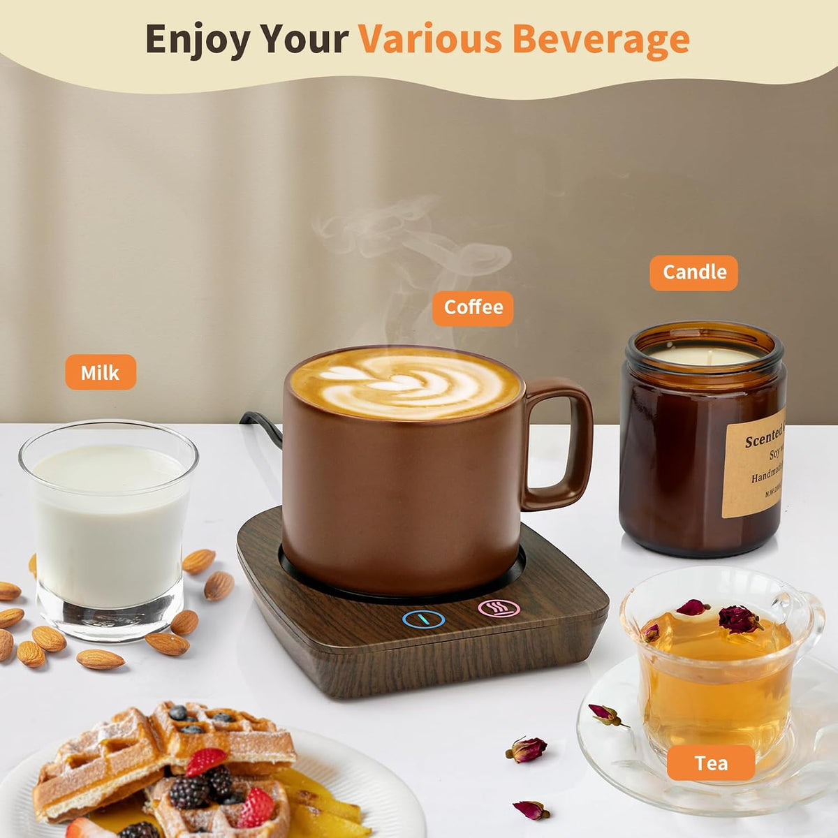VOBAGA Mug Warmer& Coffee Mug Warmer for Office Desk