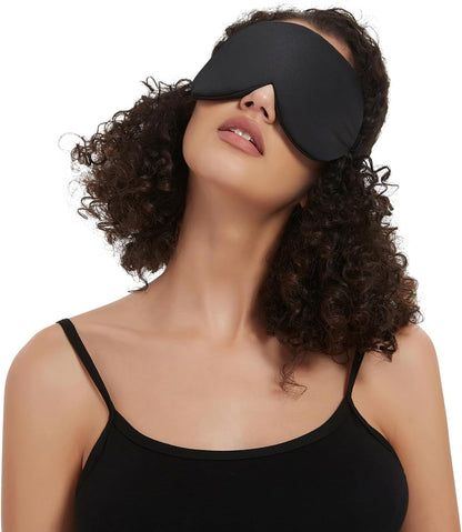 Alaska Bear Sleep Mask Silk Eye Cover with Shaped Pad, Machine Washable | Pressure-free Sleeping, Foam Insert, Upgrade Contour Over Conventional Flat Satin Eye Masks