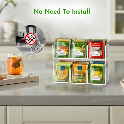 BEYGORM Acrylic Tea Bag Organizer for 216 Tea Packets