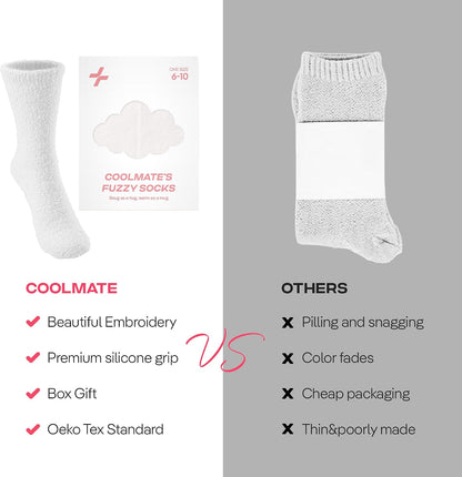 COOLMATE Fuzzy Socks for Women Gift Box – Cozy Soft Cloud Socks for Spa Home, Mother’s Day Gifts for Mom Grandma