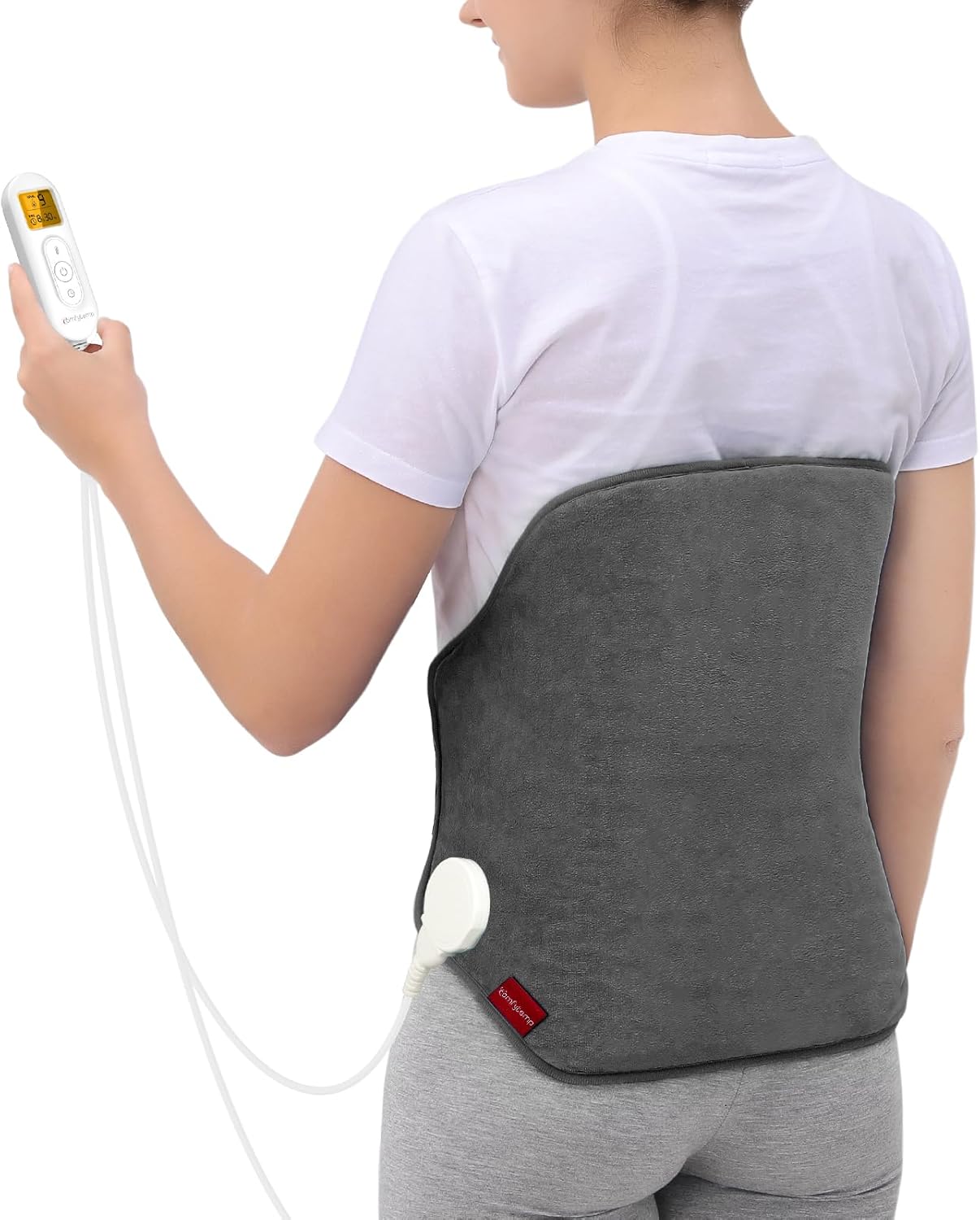 Heating Pad for Back, Comfytemp Fathers Day Dad Gifts for Men, Large Electric Lower Back Heating Pad, FSA Eligible HSA Heat Pads for Women Mom Period Lumbar Abdomen, XL Heated Belt — 11 Auto-Off, Grey