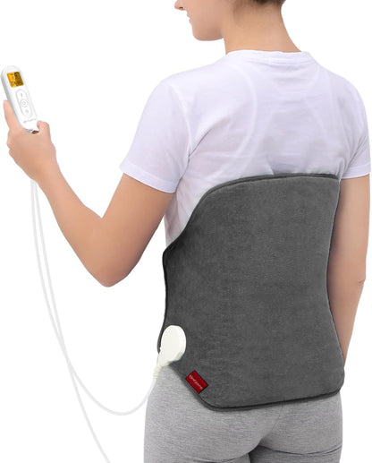 Heating Pad for Back, Comfytemp Fathers Day Dad Gifts for Men, Large Electric Lower Back Heating Pad, FSA Eligible HSA Heat Pads for Women Mom Period Lumbar Abdomen, XL Heated Belt — 11 Auto-Off, Grey