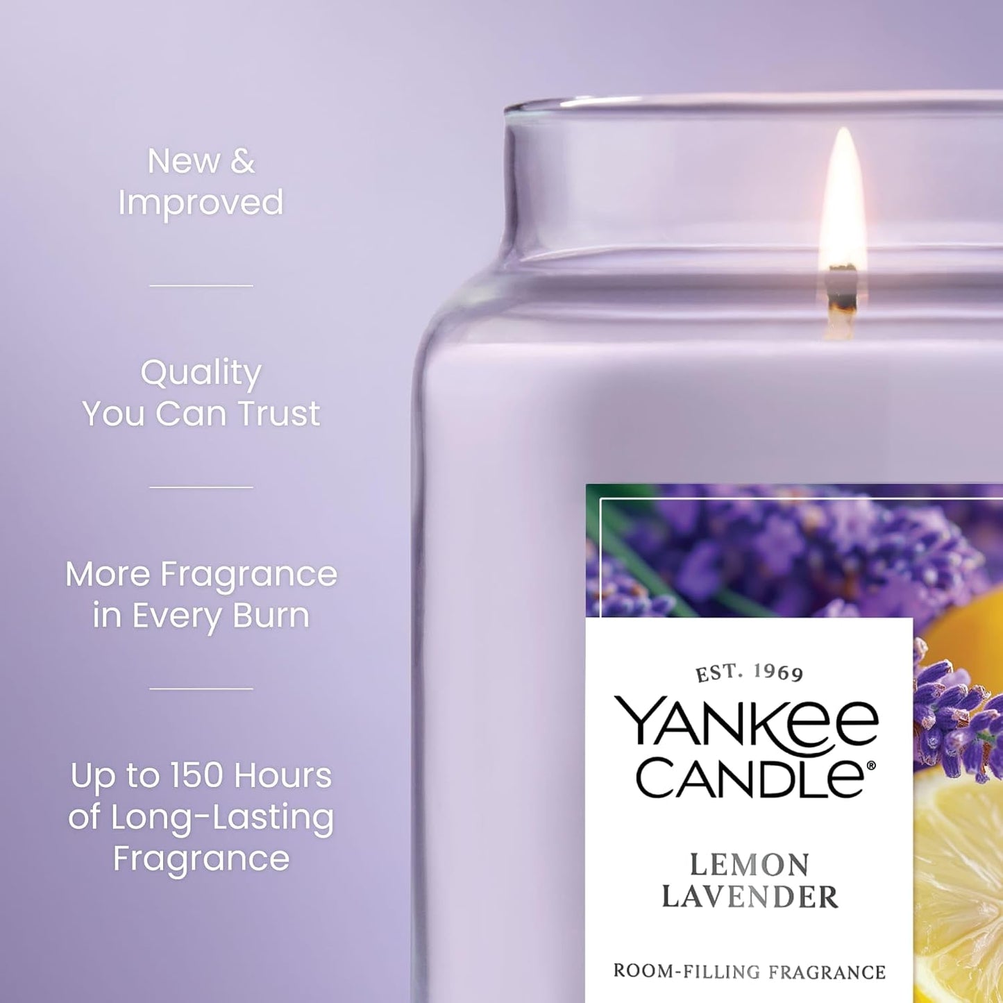 Yankee Candle Lemon Lavender Scented Candle, 22oz Large Jar