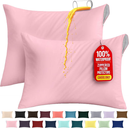Utopia Bedding Premium 100% Waterproof Pillow Protectors with Zipper Standard Size (Set of 4), Bed Bug and Dust Mite Proof Zippered Pillow Covers, Pillow Encasement Cases, Gray