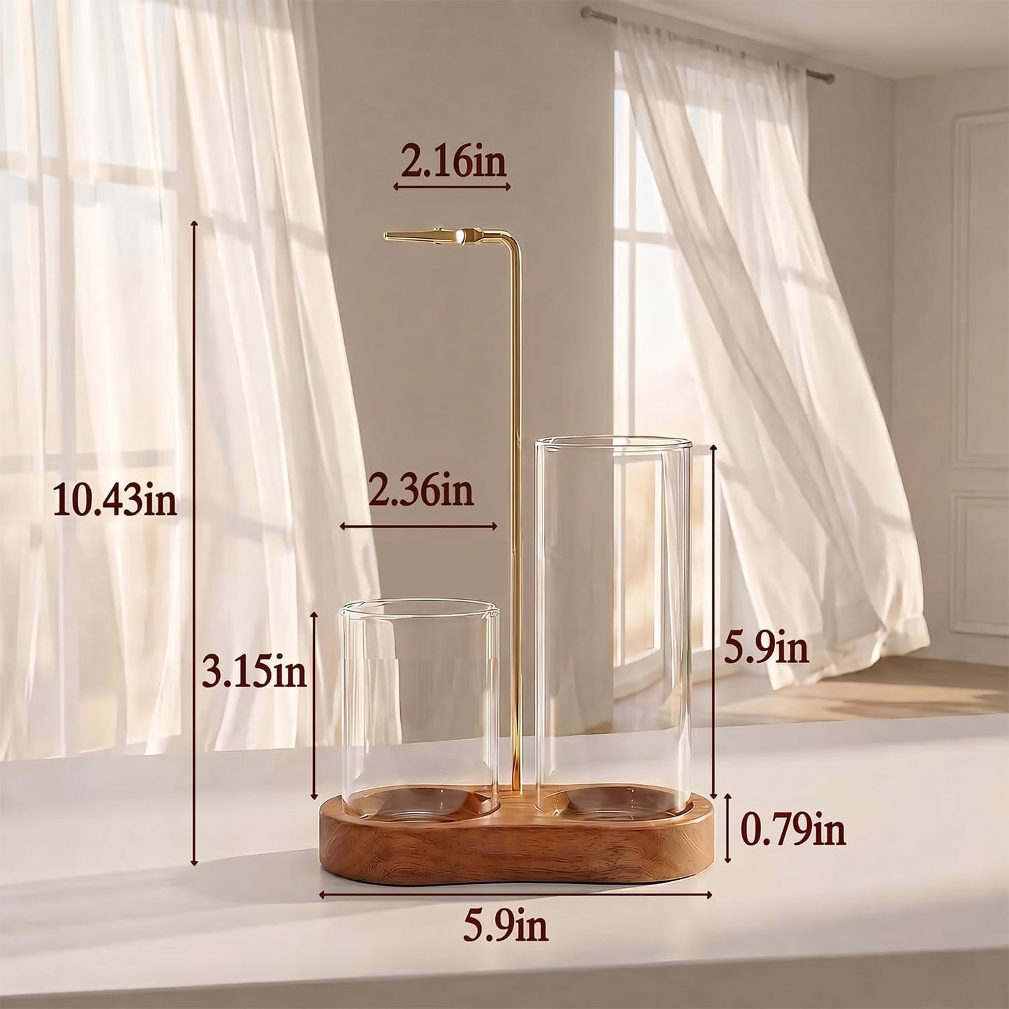 Incense Holder for Sticks with Glass Ash Catcher - Upside Down Anti-Ash Flying Incense Burner & Stick Storage Organizer, Ideal for Meditation, Yoga, Zen Home Decor, Spa Relaxation Gift