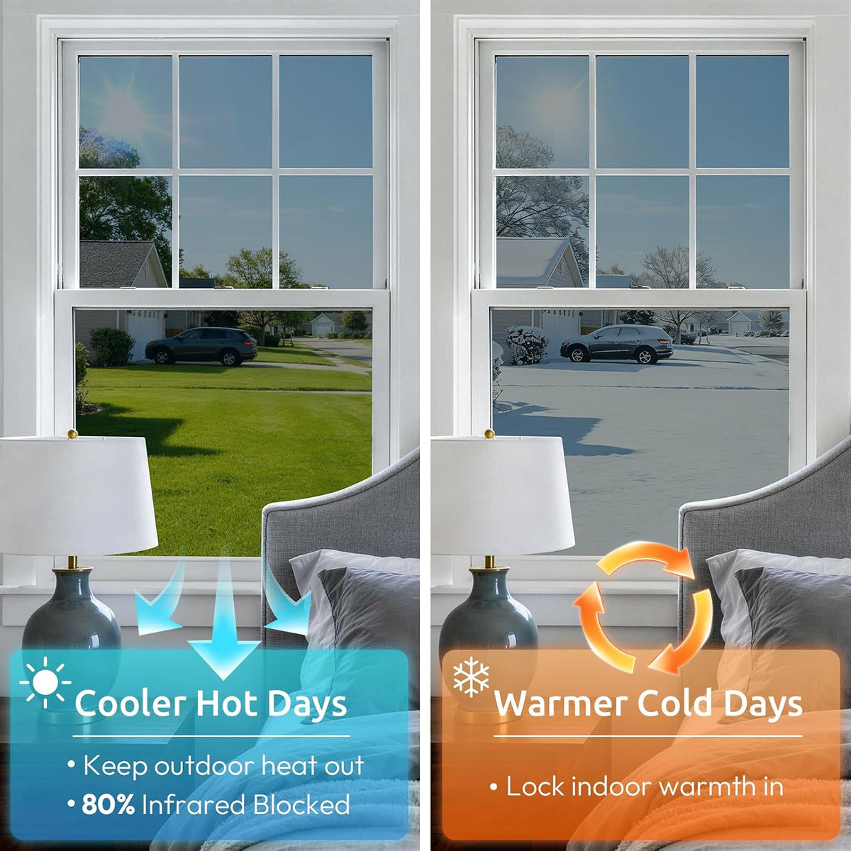 rabbitgoo Window Tint for Home with Tools, Black Silver, 17.5" x 78.7"