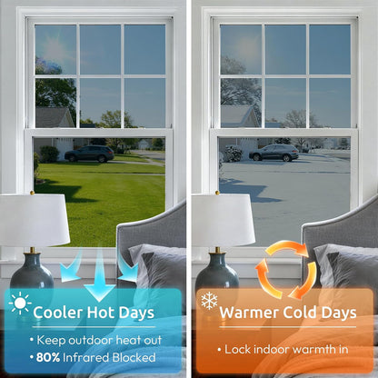 rabbitgoo Window Tint for Home with Tools, Black Silver, 17.5" x 78.7"