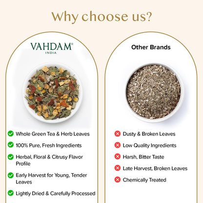 VAHDAM, Turmeric Ginger Herbal Tea (50+ Cups, 3.53oz) Caffeine Free | 100% Pure Herbal Blend - Savory & Spicy | Vacuum Sealed | Direct from Source