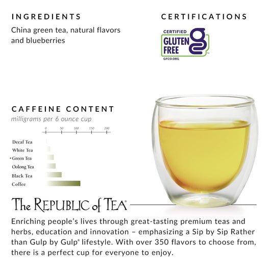 The Republic of Tea Daily Green Black Raspberry Green Tea, 50 Count