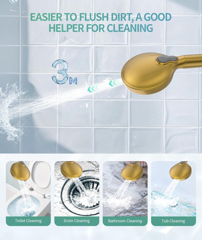 SR SUN RISE Filtered Shower Head with Handheld High Pressure 9 Spray Mode Showerhead Detachable Shower Head Water Softener Filters Beads for Hard Water Remove Chlorine 1 Filter Chrome