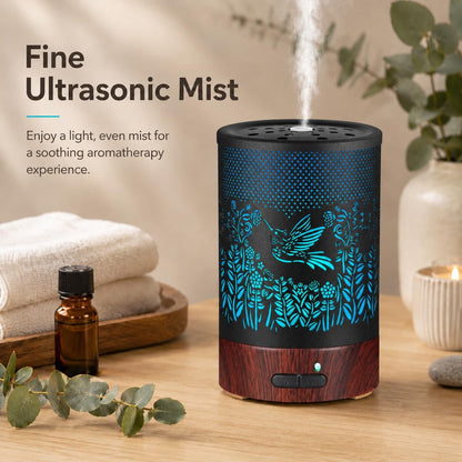 Essential Oil Diffuser, Ultrasonic Diffuser for Essential Oil, Cool Mist Humidifier Aromatherapy Diffuser with 7 Color Lighting Changing Modes, Waterless Auto Shut-Off for Home（Flower Fairy）