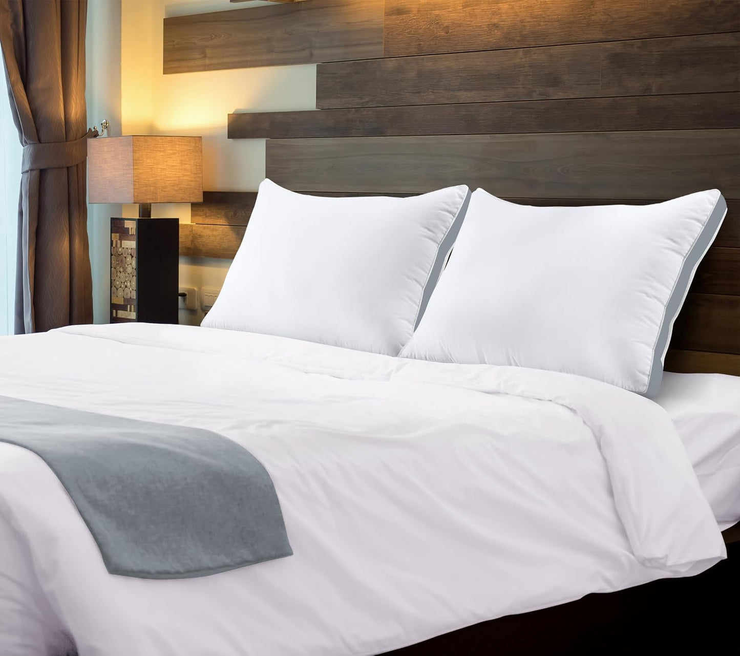 Utopia Bedding Down Alternative Bed Pillows for Sleeping Queen Size (White), Set of 2, Soft & Fluffy Pillow with Cooling, Hotel Quality, Gusseted Pillow for Back, Stomach or Side Sleepers