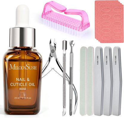 MelodySusie 16Pcs Professional Nail Buffer Kit,Nail Files and Buffers,Nail Buffer Block,Nail Brush, Nail File Buffers Kit for Natural Nails,DIY,Home Use,Salon（100/180 Grit）