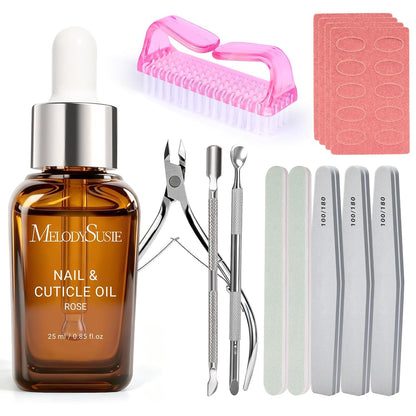 MelodySusie 16Pcs Professional Nail Buffer Kit,Nail Files and Buffers,Nail Buffer Block,Nail Brush, Nail File Buffers Kit for Natural Nails,DIY,Home Use,Salon（100/180 Grit）