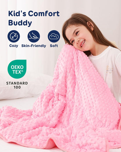 Kivik 2 lbs Weighted Lap Pad, Ultra Soft Minky Dotted Heavy Blankets Throw for Better Study Relaxing & Sleeping, Machine Washable, 20 x 30 Inches, Purple