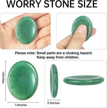 Rose Quartz Crystal Worry Stone for Anxiety Stress Relief, 1.8 Inch Thumb Fidget Stone for Meditation Reiki Healing, Mother's Day Gifts for Women, Hand Carved Pocket Palm Stone