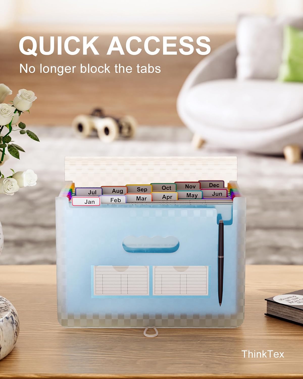 ThinkTex Accordion File Organizer, 12 - Pocket Expanding File Folders
