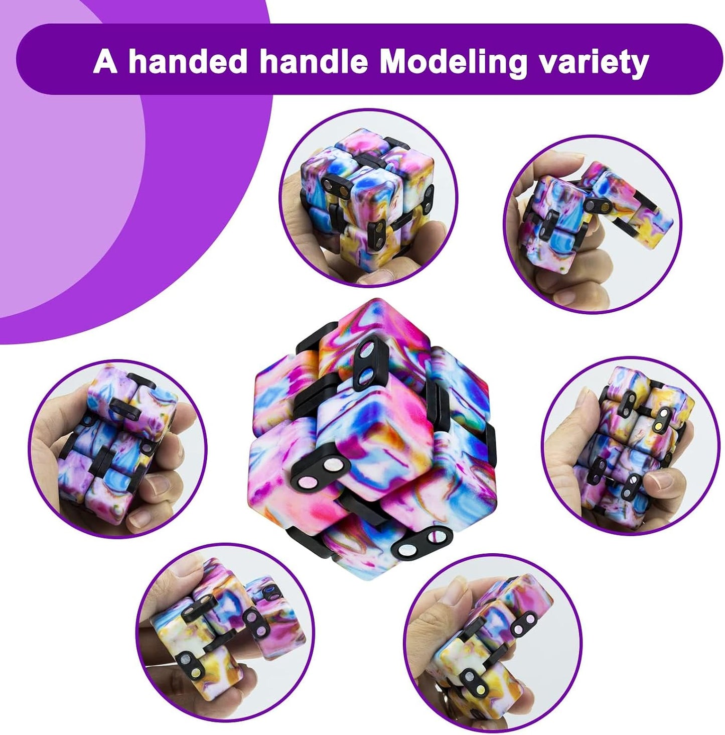 Infinity Cube Fidget Toy Stress Relieving Fidgeting Game for Kids and Adults,Cute Mini Unique Gadget for Anxiety Relief and Kill Time (Macaron Blue)