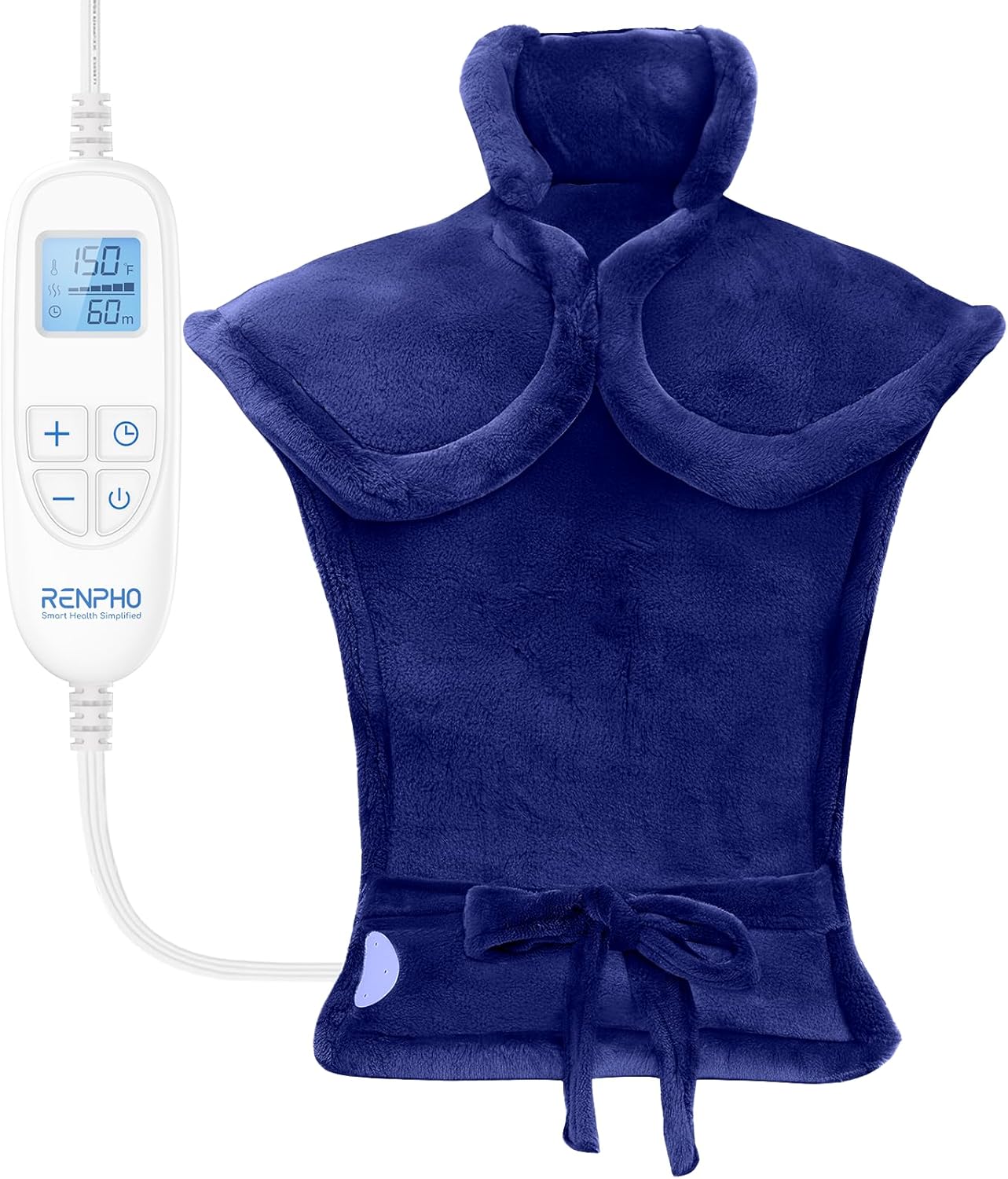 RENPHO Fathers Day Dad Gifts, Electric Heating Pad - 6 Heat Levels for Neck Shoulder and Back, Birthday Gifts for Women Men, Weighted Pad for Snug Fit, ETL Certified, FSA Eligible, 24"x33" Gray