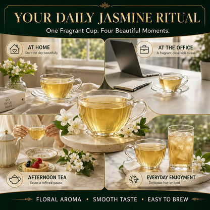 WOTIHA Jasmine Flower Tea Bags, Naturally Caffeine-Free, 80 Count, 160 g