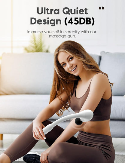 FVZ Massage Gun with Upgraded Extension Handle, Portable 10MM Massage Gun Deep Tissue, Back Massager, Muscles/Neck/Shoulders/Waist/Legs Massager, Gifts for Men