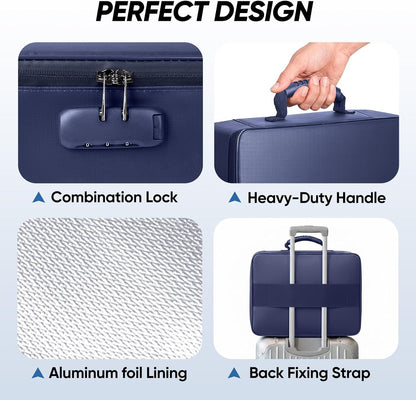 BALEINE Fireproof Document Box with Lock, Waterproof Fire Safe File Bag
