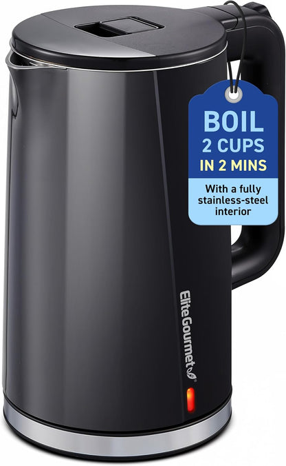Elite Gourmet 1L Glass Electric Water Kettle, BPA-Free Fast Boil, Mint