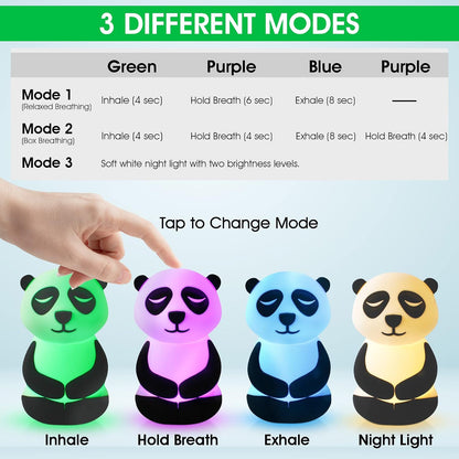 Calm Collective Peaceful Panda Breathing Trainer Light for Calming Stress, Anxiety Relief Items for ADHD, Mindfulness Meditation Tools for Depression, Great Self Care and Mental Health Gifts