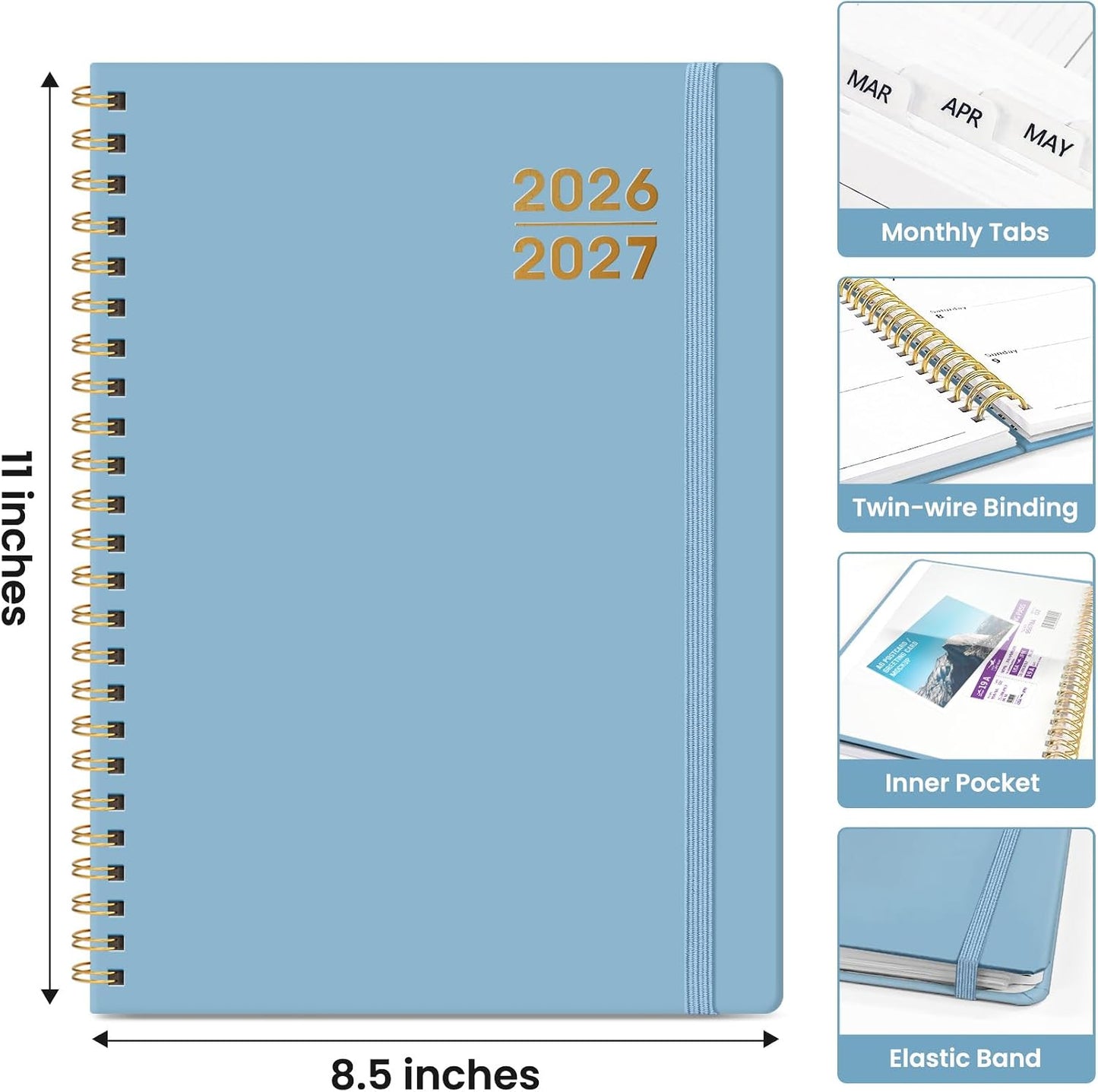 Planner 2026-2027 for Women & Men, Academic Monthly and Weekly Calendar Planner, Jul 2026 - Jun 2027, A5 (6.3" x 8.5"), Teacher Student Planning Book with Tabs, Ideal for Office School Supplies - Pink