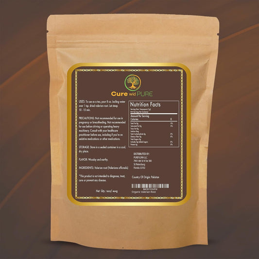 Cure Wid Pure Organic Valerian Root for Sleep 16oz - Cut & Sifted Loose Tea