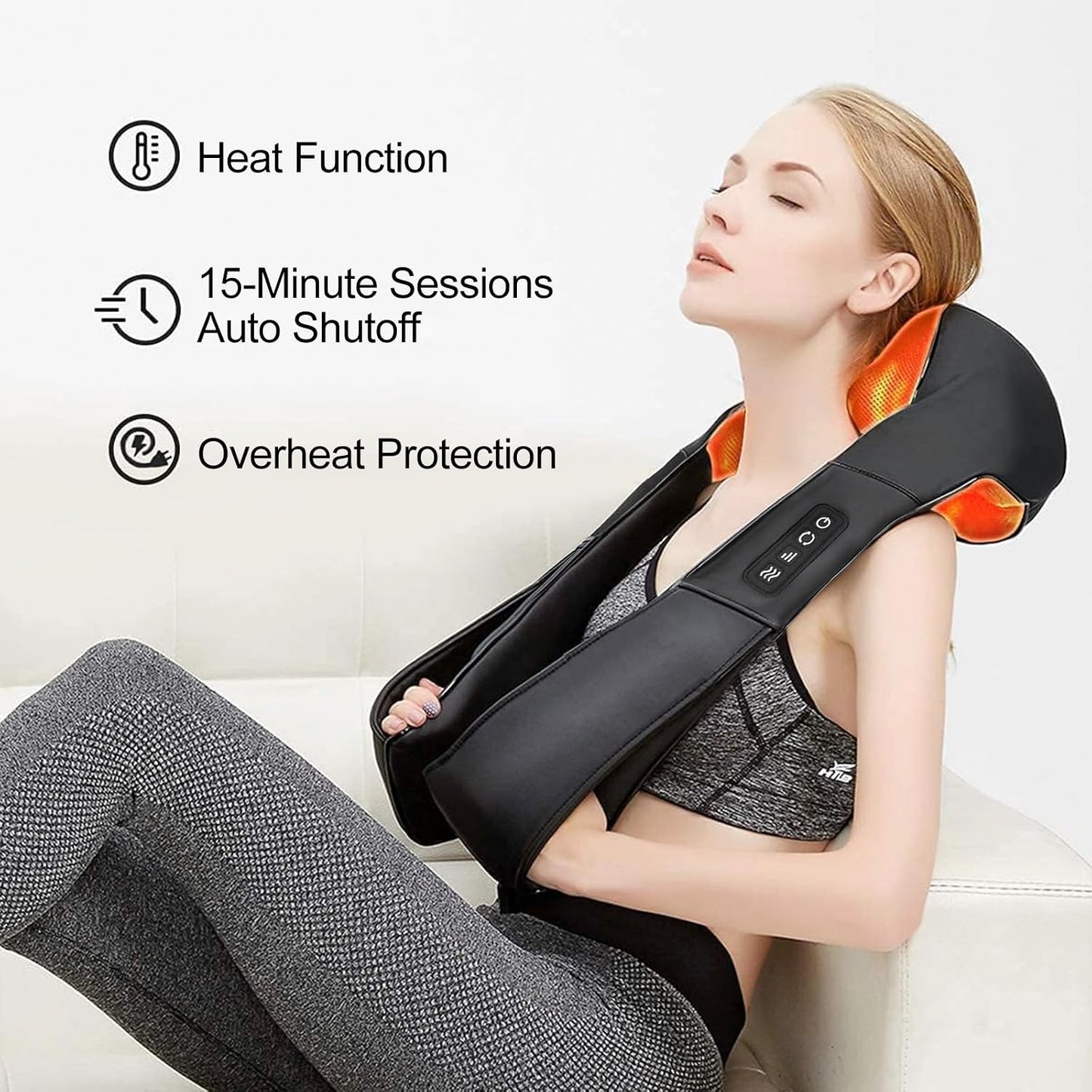 Medcursor Neck Massager with Heat - Deep Tissue Pain Relief, Rechargeable Shiatsu Neck and Shoulder Massager, Ideal Choice for Men, Women, Mom & Dad