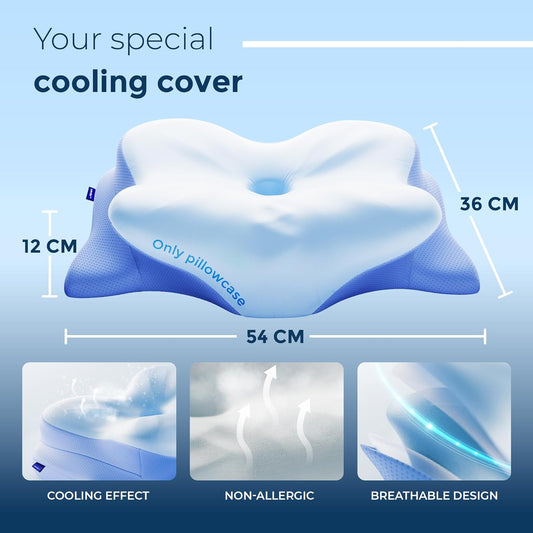 Derila Ergo Cervical Neck Pillow for Sleeping Pillow Contour Memory Foam Pillows for Back, Side Sleeper Pillows 21.25 x 14.17 x 4.72 inches