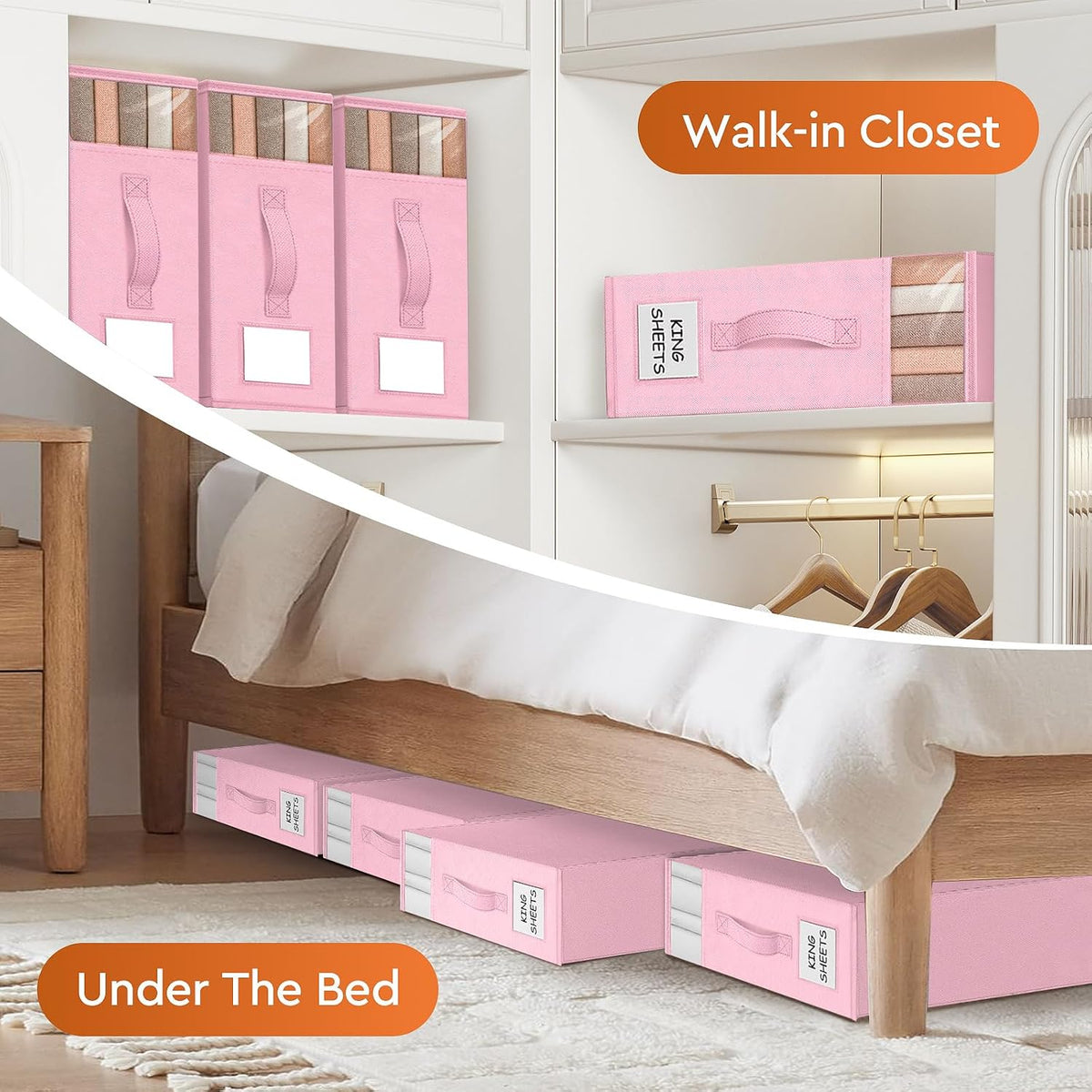StorageTastic Bed Sheet Closet Organizers and Storage Under Bed Storage