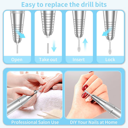 MOCOWIND Portable Nail Drill Professional 35000 RPM, Electric Nail E File