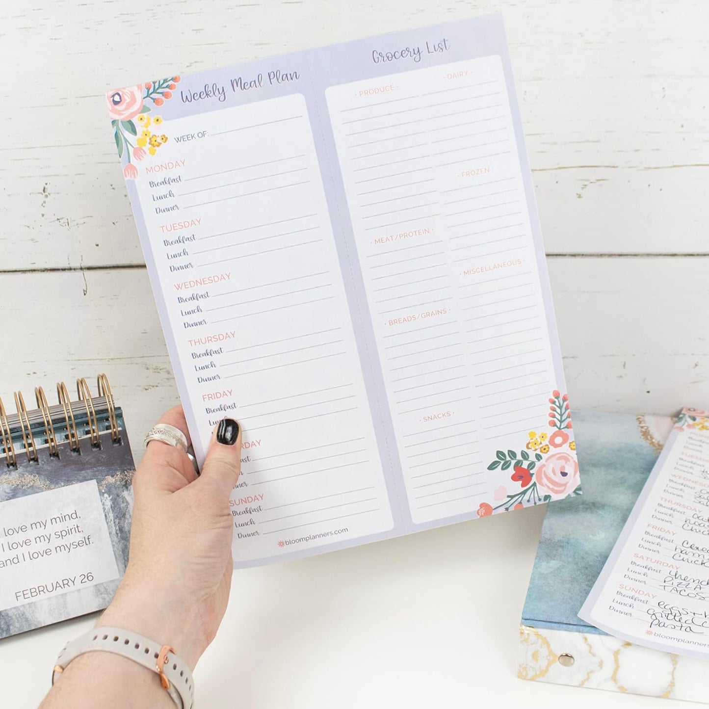 bloom daily planners Horizontal Weekly To Do List Notepad with 60 Undated Sheets - Weekly Desk Planner or Chore Pad with Priorities & Habit Tracker - 8.5” x 11” - Pastel