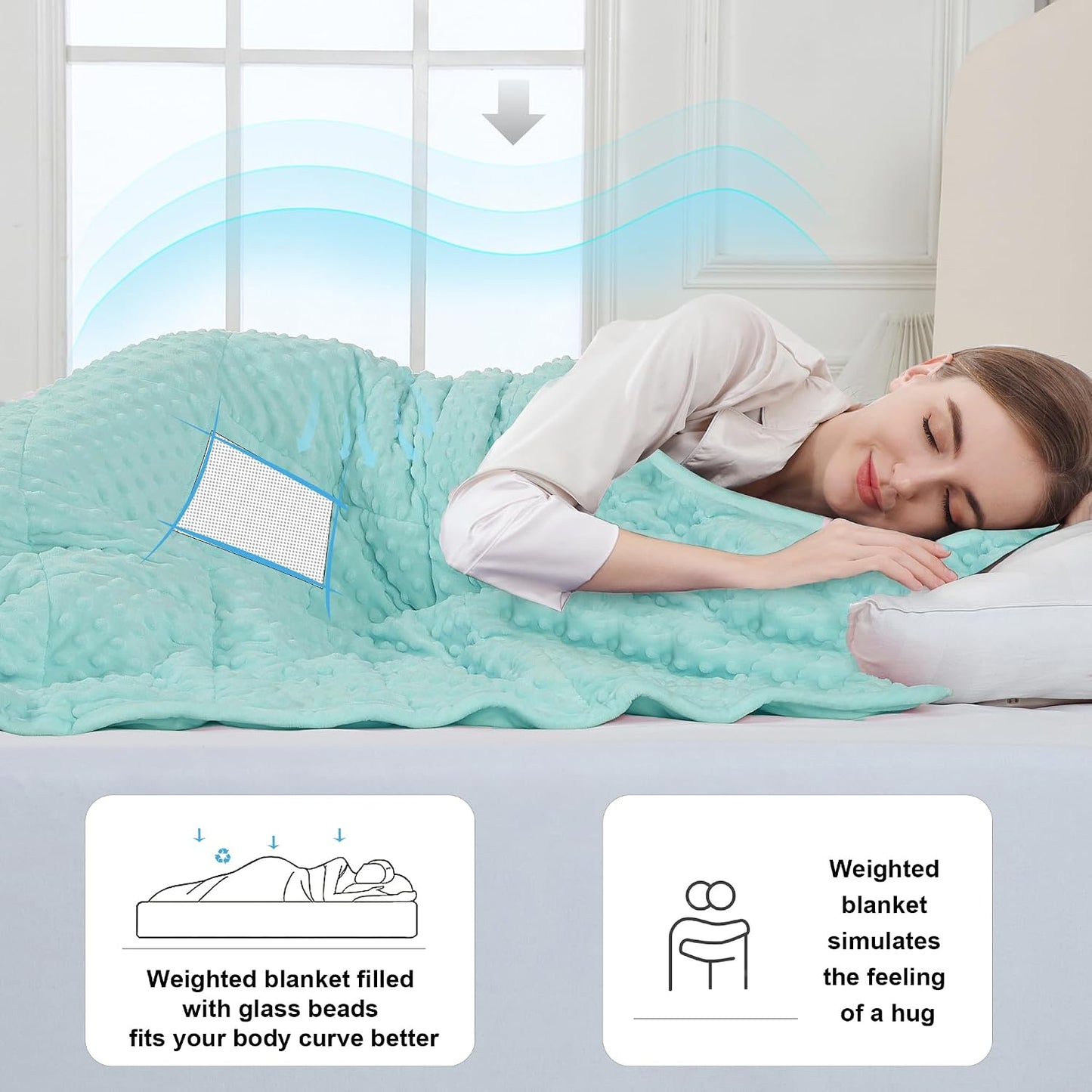 Alomidds Weighted Lap Blanket 7lbs, Cozy Luxury Breathable Weighted Blanket for Adults, Weighted Lap Pad for Travel, Relaxation, Sleeping, Purple, 29" x 24"