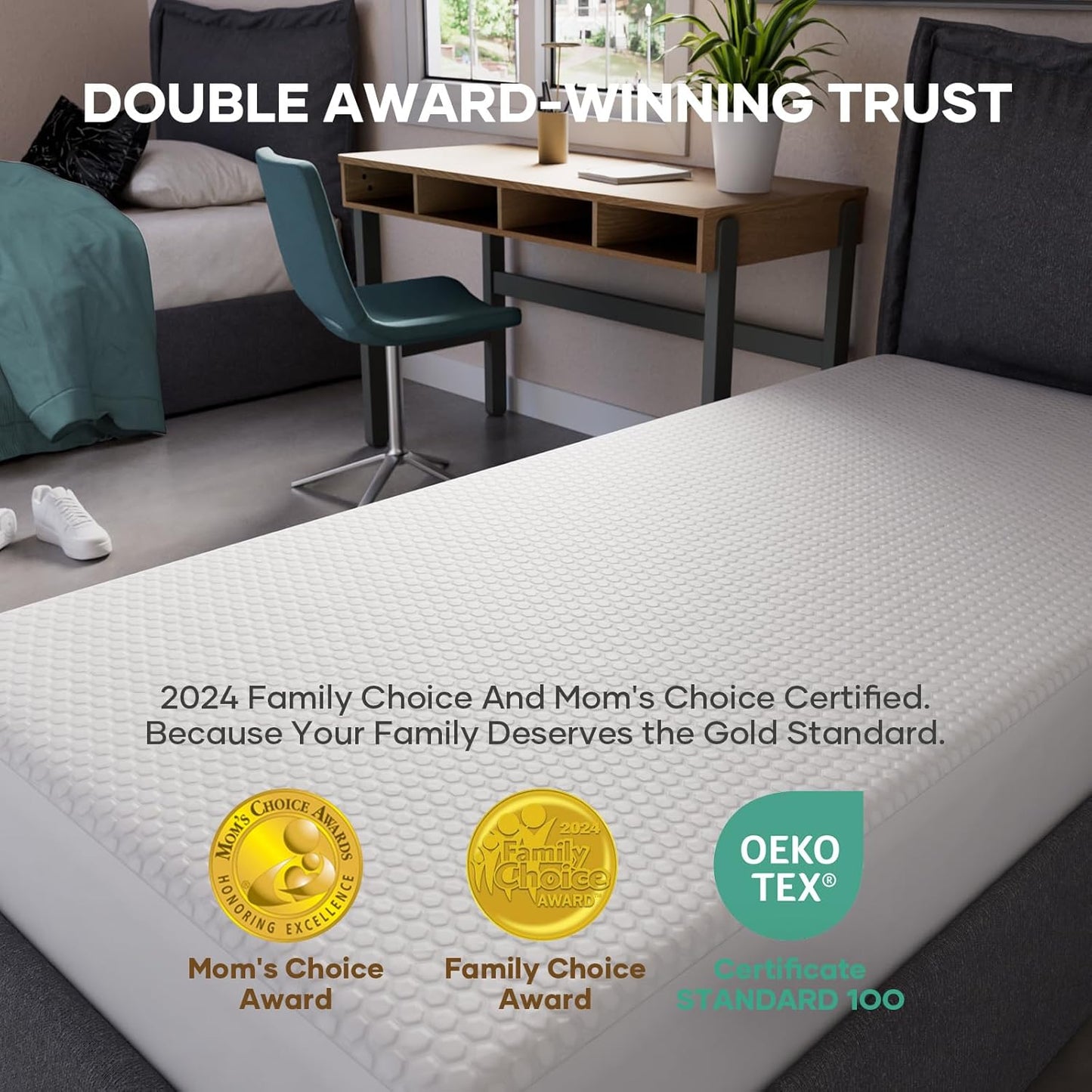 OhGeni 100% Waterproof Mattress Protector,Queen Size Premium Bamboo Mattress Pad,Pet Hair & Bedwetting Resistant,Cooling Breathable Fitted Sheets,Washable Bed Cover,Non-Slip Deep Pocket for Bedroom